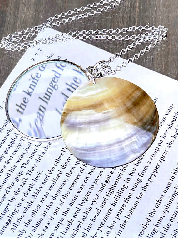 Sterling Silver Magnifying Glass Necklace, Silver Monocle Necklace, Made in the USA