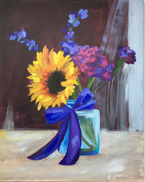 Original Painting, Original Sunflower Painting, Large Art, Hand Painted in US, Any Size