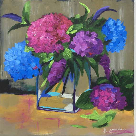 Original Painting, Pink and Purple Flower Painting, Any Size