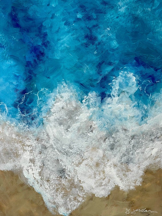 Original Painting, Original Ocean Painting, Wall Art, Hand Painted in US, Any Size