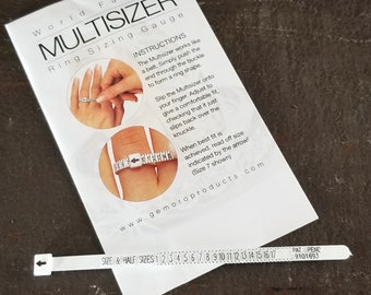 Reusable Custom Ring Sizing Gauge ~ measure your ring size