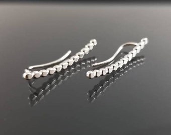 Ear climber bead bar earrings ~ ear crawler, ear sweeps, ear pin