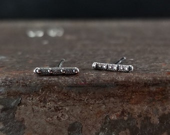 Dotted Bar Studs ~ minimalist, sterling silver, handmade