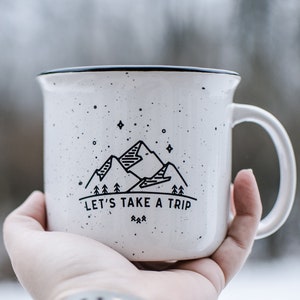 Adventure Campfire Mug // Farmhouse Mug / Travel Buddies / Let's Take A Trip / Wanderlust / Travel Gift / Adventure Gift / Adventure Awaits image 3