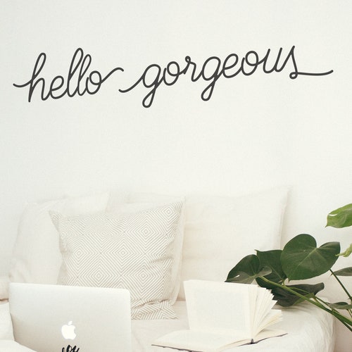 Hello Wall Decal Hello Sign / Bedroom Etsy