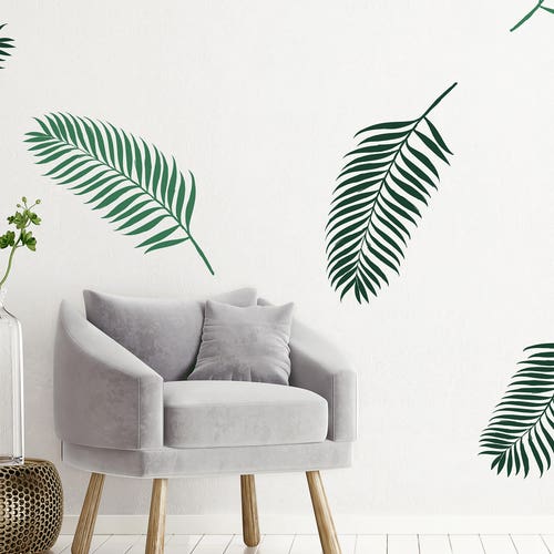 Tropical Wall Decal // Palm Leaf Decal / Tropical Decor / Etsy