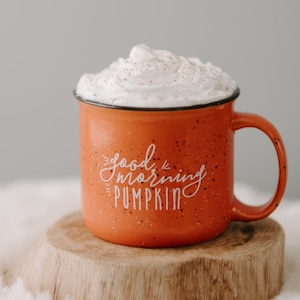 Fall Mug Pumpkin Coffee Mug / Good Morning Pumpkin / Fall Coffee Mug / Pumpkin Spice Latte / Farmhouse Mug / Fall Decor Fall Mug image 1