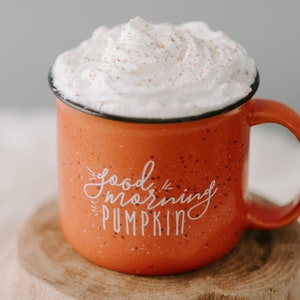 Pumpkin Mug Fall Decor / Campfire Mug / Rustic Decor / Good Morning Pumpkin / Fall Coffee Mug / Pumpkin Spice Latte / Gift for Friend image 2