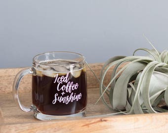 Spring Mug - Glass Coffee Mug Cute Coffee Mug Iced Coffee Mug Gift Women Funny Coffee Mug Mothers Day Gift Gift for Her Coffee Cup