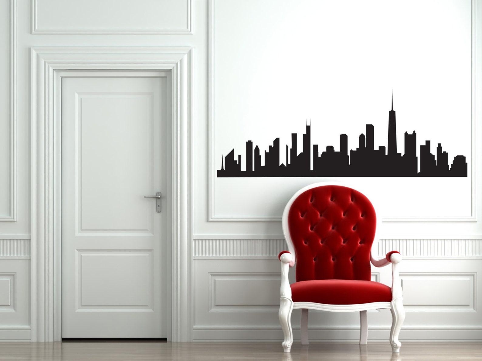 Chicago Skyline Wall Decal Chic Home Decor Bedroom Wall Decals Etsy