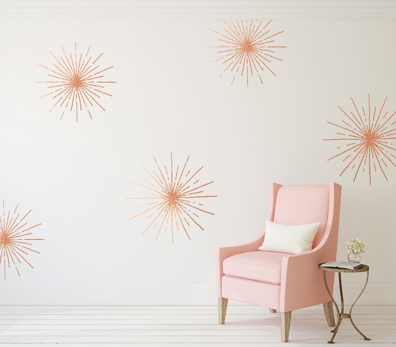 Starburst Wall Decal // Home Decor / Copper Decor / Bedroom Etsy UK