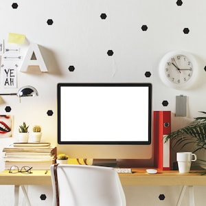 Tiny Hexagon Wall Decals - Chic Home Decor - Bedroom Wall Stickers - Office Art - Modern - Wall Shapes - Gift Ideas