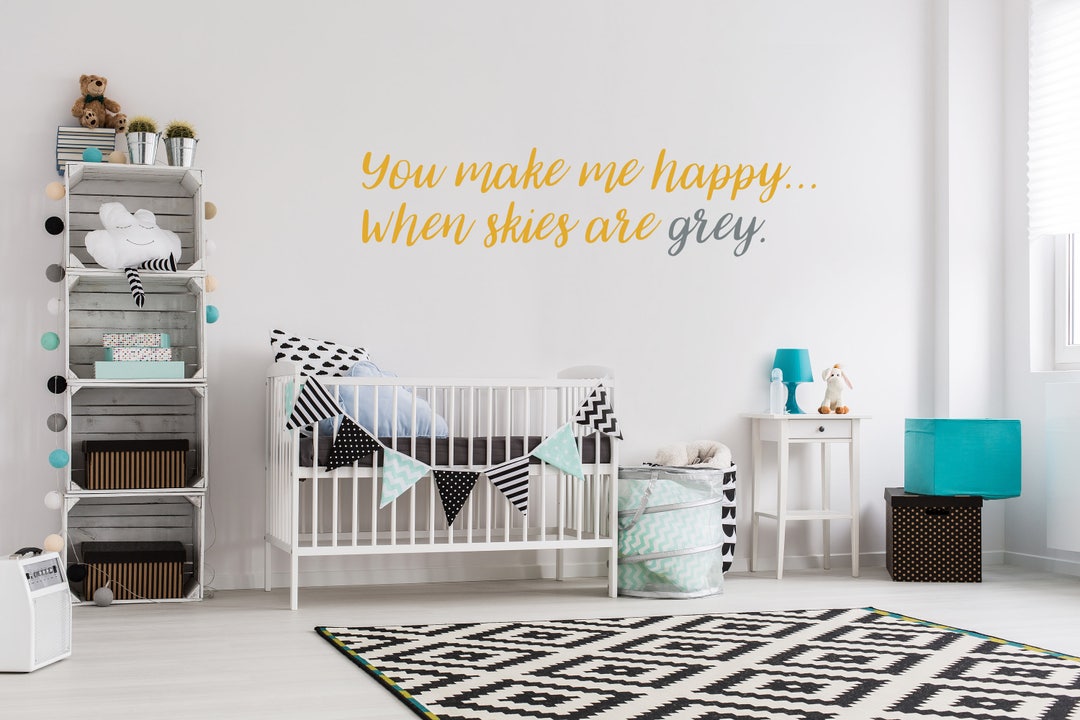 Nursery Wall Decal Baby Room Wall Decal / You Make Me Happy Etsy