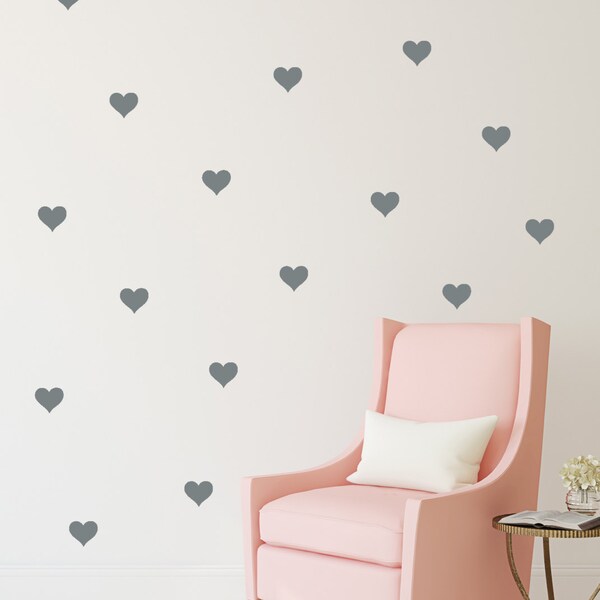 Mini Heart Wall Decal - Chic Home Decor Bedroom Wall Decals Gold Decor Art Modern Gold Hearts Tiny Hearts Heart Decals Girlfriend Gifts