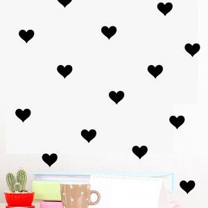 Mini Heart Wall Decal Chic Home Decor Bedroom Wall Decals Gold Office Art Modern Gold Hearts Gift Ideas Tiny Hearts Gold Office Decor image 2