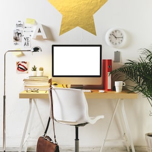 Big Gold Star Wall Decal - Chic Home Decor Chambre À coucher Wall Decals Office Art Gold Star Gift Ideas Large Star Wall Sticker Office Decor