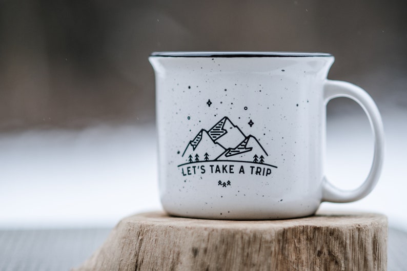 Adventure Campfire Mug // Farmhouse Mug / Travel Buddies / Let's Take A Trip / Wanderlust / Travel Gift / Adventure Gift / Adventure Awaits image 4