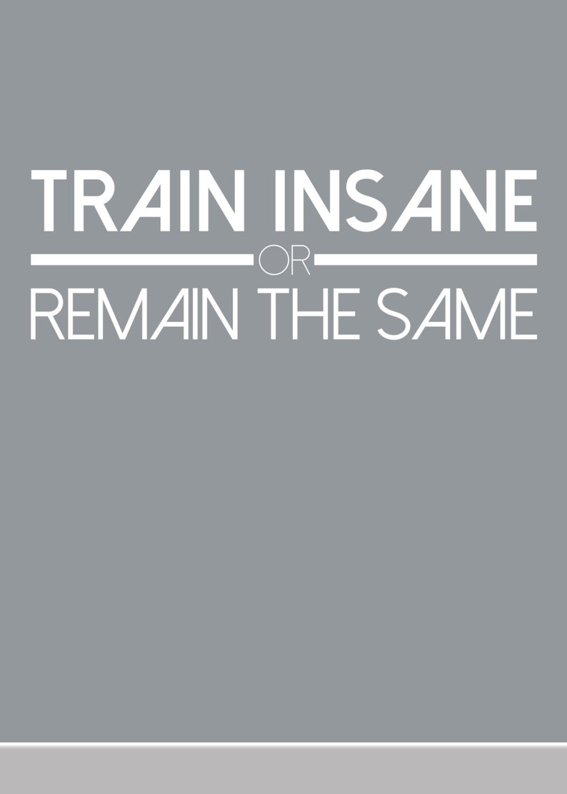 Fitness Exercise Wall Decor Gym Decor Fitness Motivation Workout Inspirational Quotes Gym Wall Decal Train Insane or Remain the Same
