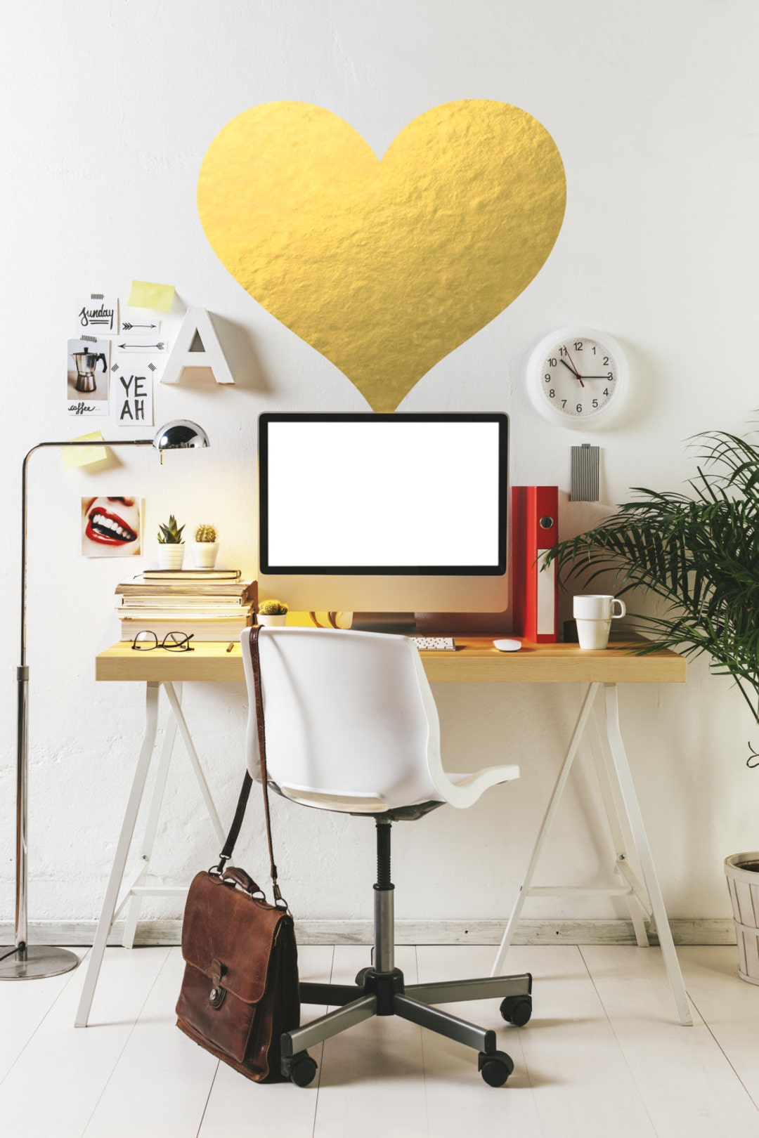 Gold Heart Wall Decal // Gold Wall Decal / Home Decor / Wall Sticker ...