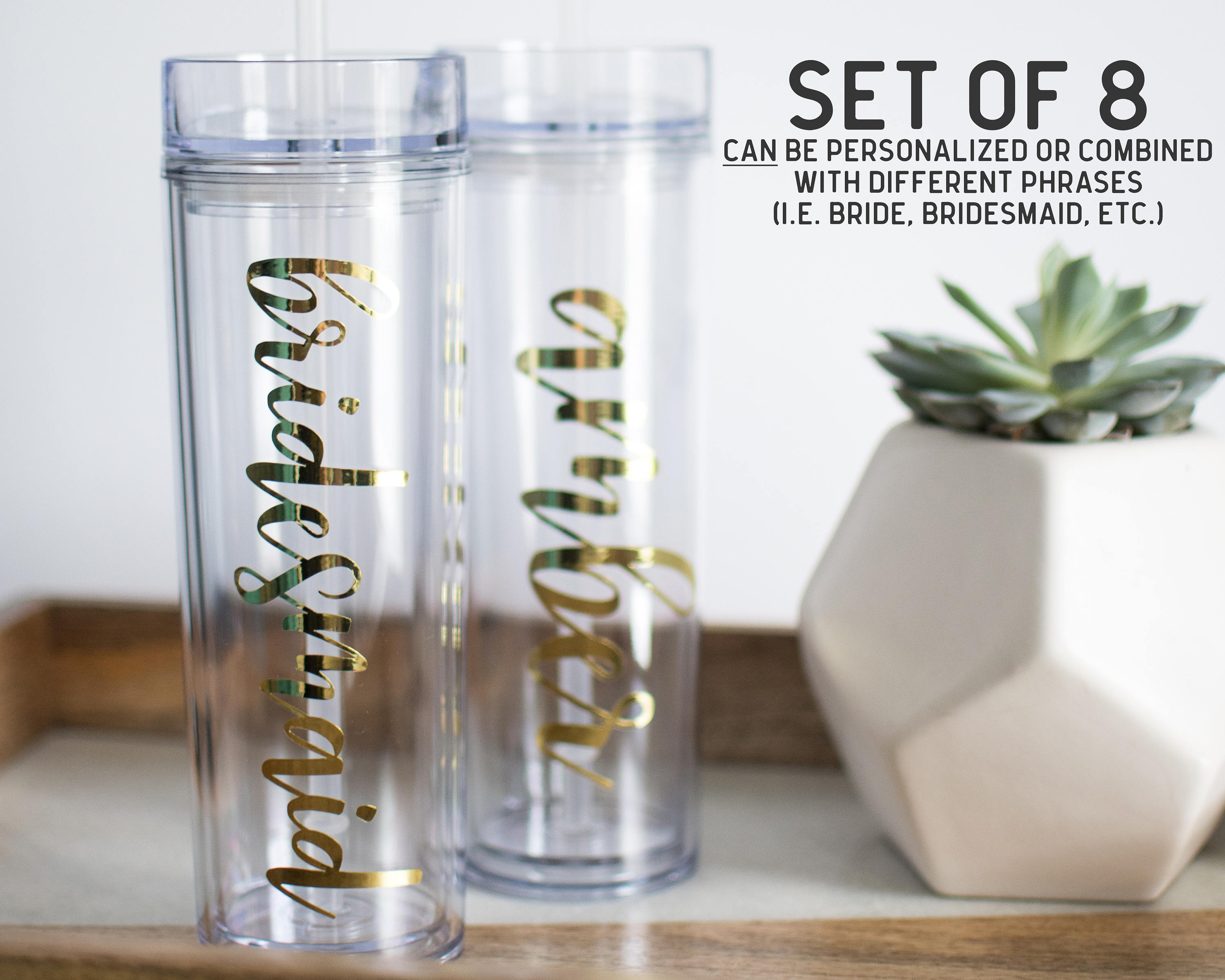 Set of 8 Bridesmaid Tumblers