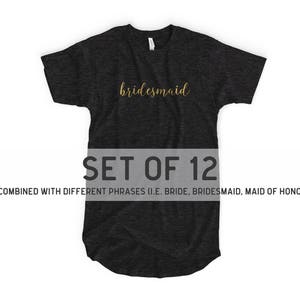 Set of 12 Bridesmaid Pajamas Dress - Getting Ready Bridal Party Night Gown Pajamas Pajamas T-shirt Bridesmaid Gifts Bridal Party Gift