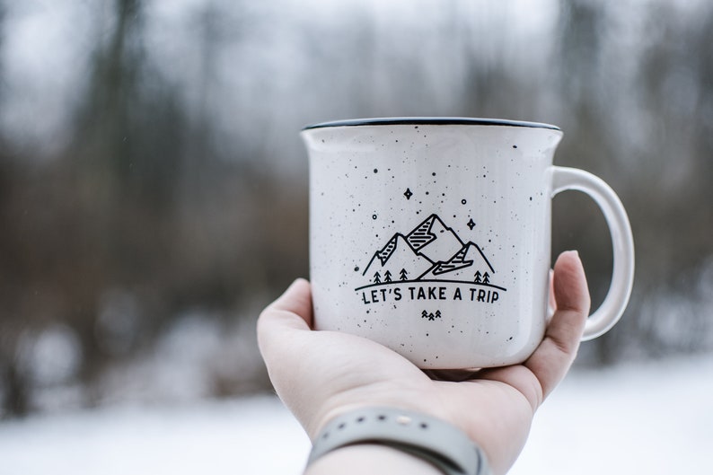 Adventure Campfire Mug // Farmhouse Mug / Travel Buddies / Let's Take A Trip / Wanderlust / Travel Gift / Adventure Gift / Adventure Awaits image 3