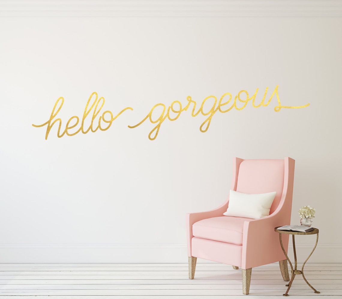 Hello Wall Decal Hello Sign / Bedroom Etsy