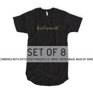 Set of 8 Bridesmaid Pajamas Shirt Dress - Getting Ready Bridal Party Pajamas Bridesmaid Gifts Night Gown Bridal Party Gift Pajamas T-shirt