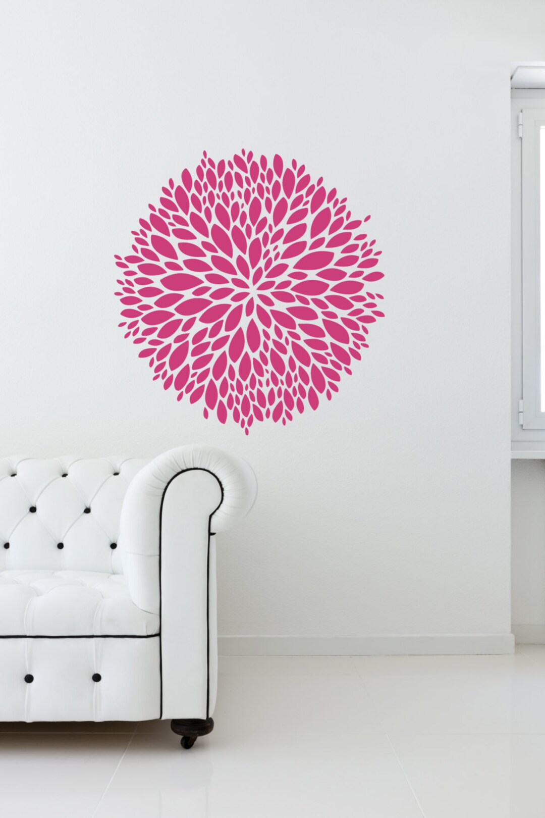Large Pink Flower Wall Decal Chic Home Decor Bedroom Wall Decals Office