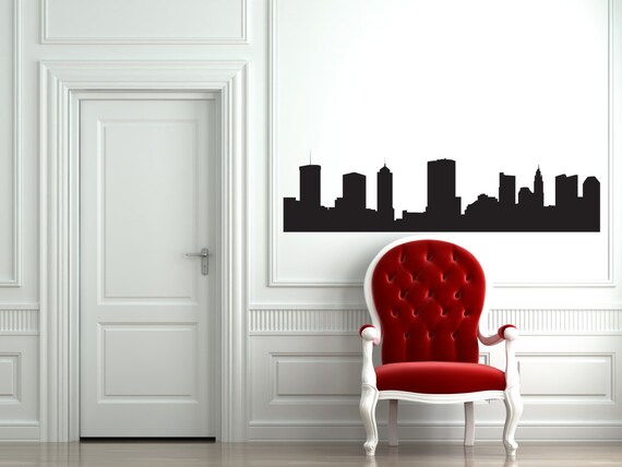 Columbus Ohio Skyline Wall Decal Chic Home Decor Bedroom Wall Decals Ohio State Cbus Columbus Decor Ohio Girl Ohio Decor