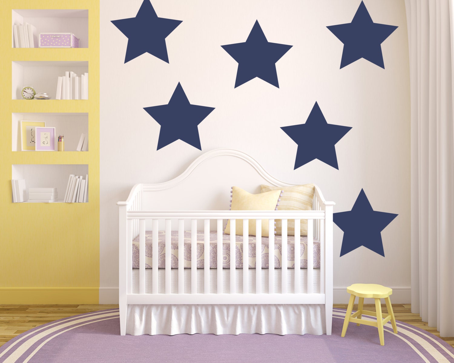 52 Hot Pink Vinyl Star Shaped Bedroom Wall Decals Stickers Stars Teen Kids  Baby Nursery Dorm Room Removable Custom Made Easy to Install 