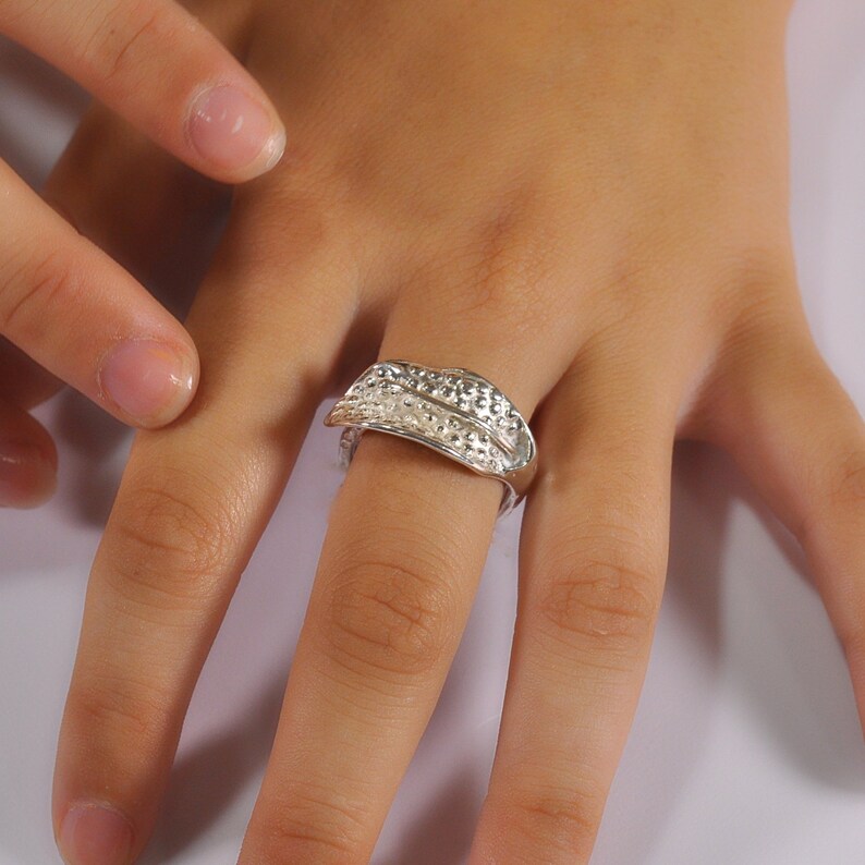 Handmade Silver silver leaf ring unique calla lily bridesmaid gift Calla Lily Ring Sterling Silver Calla Lily Silver Calla Lily Ring