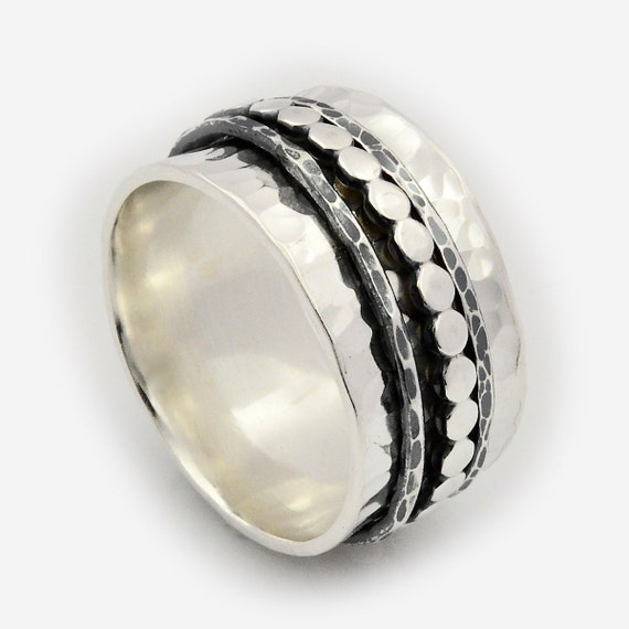 Silver anxiety ring Fiddle ring Spinner ring silver Silver Etsy