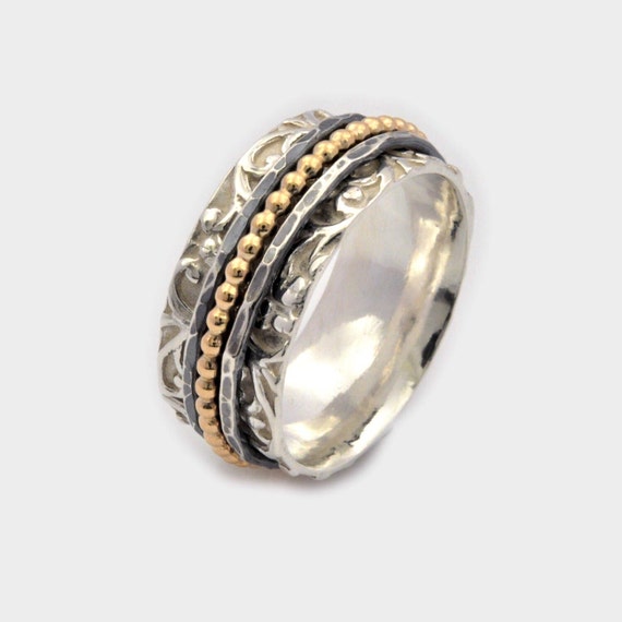 Organic Worry Ring Meditation Ring Spinning Ring Spinner Etsy
