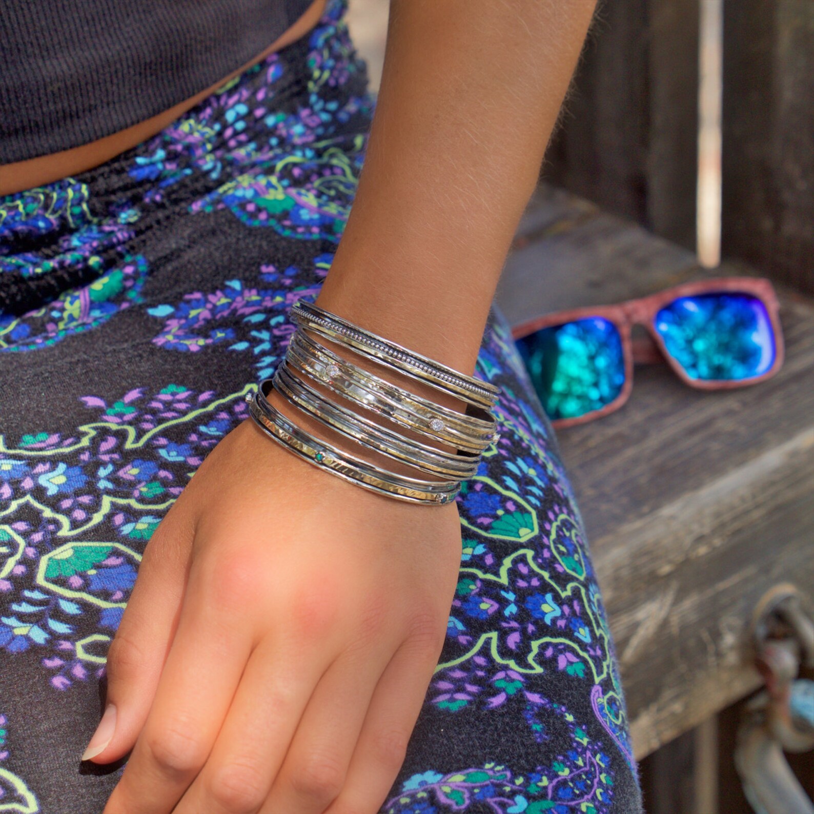 Spinner fidget bracelet CZ Spinning bangle fidget spinner Etsy