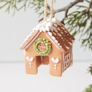 Gingerbread House Ornament - personalised 1st Christmas ornament- first Christmas Mr and Mrs, newlyweds, housewarming gift, new home