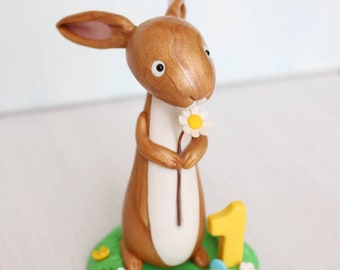 Little Nutbrown Hare - Guess How Much I Love You - clay cake topper and keepsake - baby shower, birthday