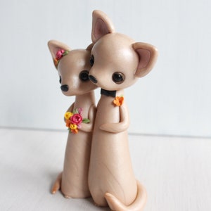 Chihuahua Wedding Cake Topper figurines de chien par Heartmade Cottage image 4