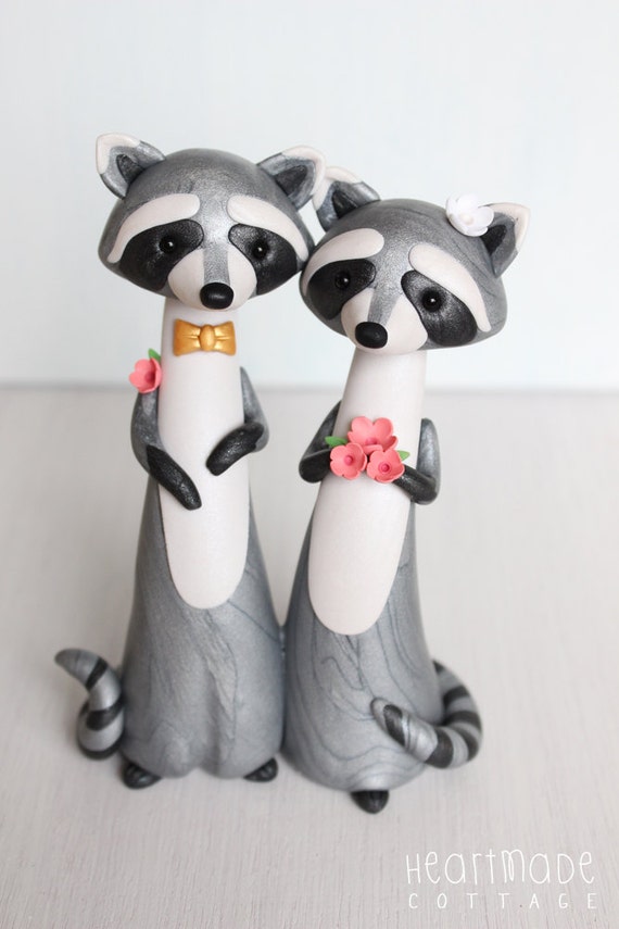 Raccoon Wedding Cake Personalized Cake Topper and | Etsy