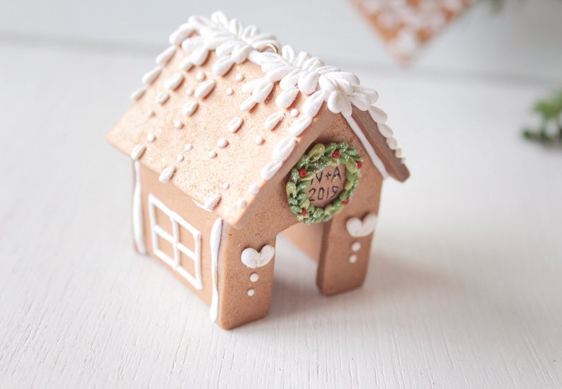 Gingerbread House Ornament personalised 1st Christmas ornament first Christmas Mr and Mrs, newlyweds, housewarming gift, new home image 5