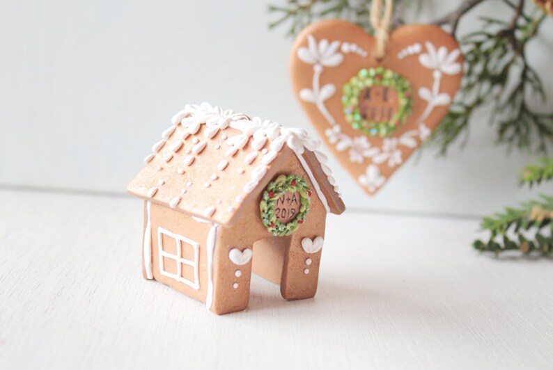 Gingerbread House Ornament personalised 1st Christmas ornament first Christmas Mr and Mrs, newlyweds, housewarming gift, new home image 4