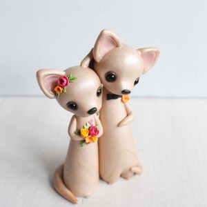 Chihuahua Wedding Cake Topper figurines de chien par Heartmade Cottage image 3