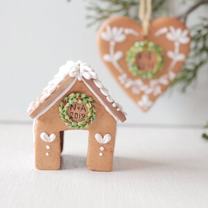 Gingerbread House Ornament personalised 1st Christmas ornament first Christmas Mr and Mrs, newlyweds, housewarming gift, new home image 3