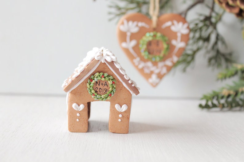 Gingerbread House Ornament personalised 1st Christmas ornament first Christmas Mr and Mrs, newlyweds, housewarming gift, new home image 3