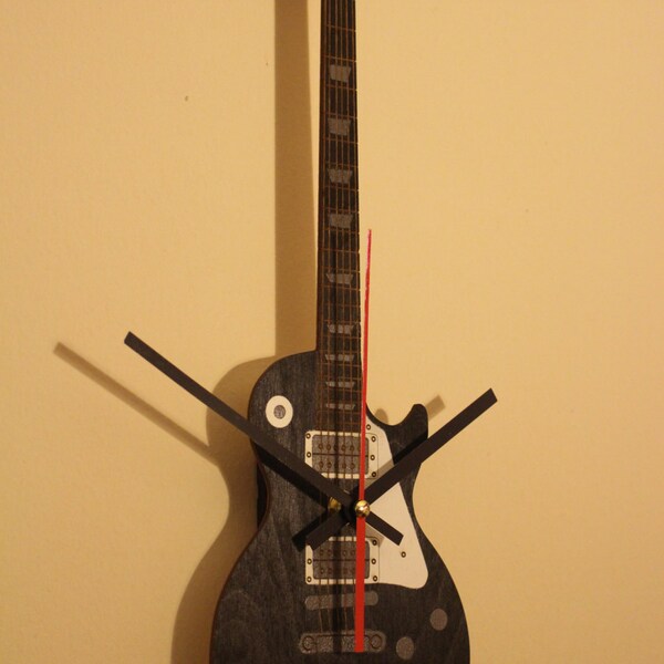 Hanging Guitar Clock - Gibson Les Paul Painted