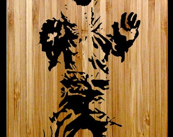 Han Solo In Carbonite Wood Burn - Bamboo Cutting (Cheese) Board