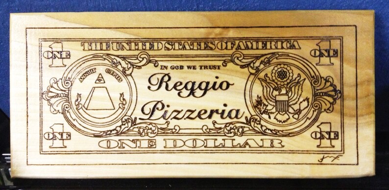Custom Dollar Bill Wood Burn With Your Company Logo Etsy