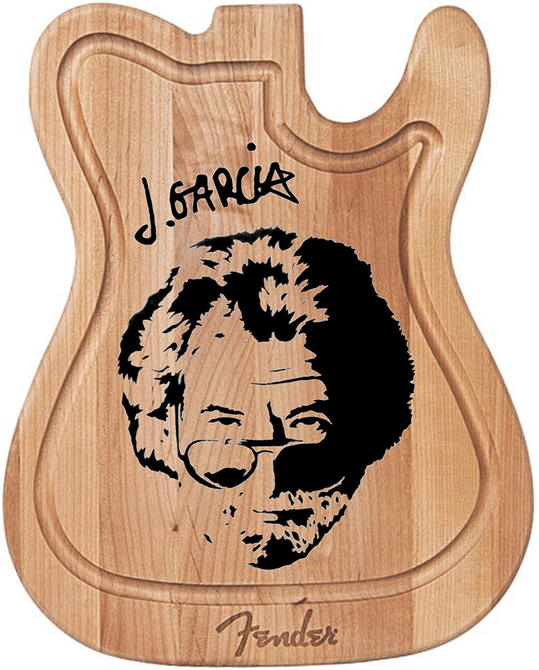 Jerry Garcia Wood Burned Fender Telecaster Cutting Board Etsy