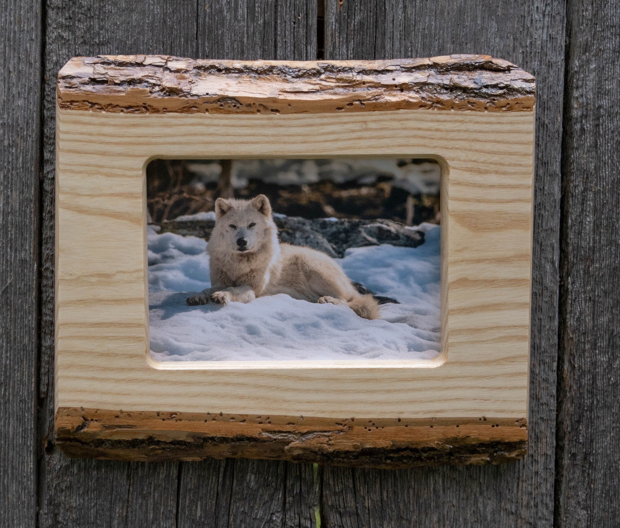 Wood picture frame / 5 x 7 photo frame / rustic live edge / Etsy