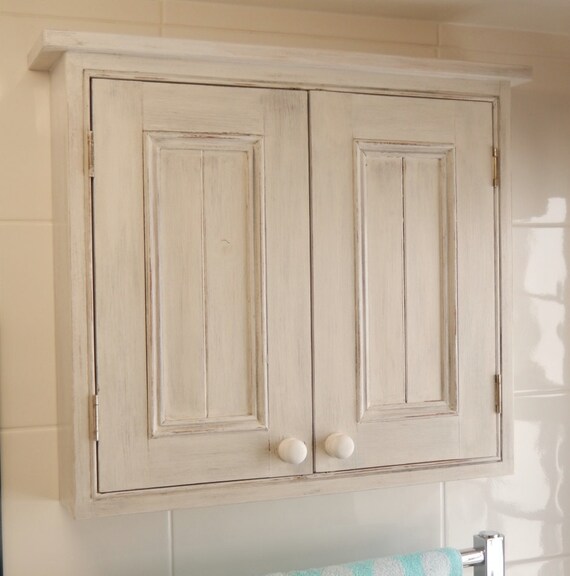 Handmade Wall Cabinet With 2 Doors White Painted Cabinet Etsy